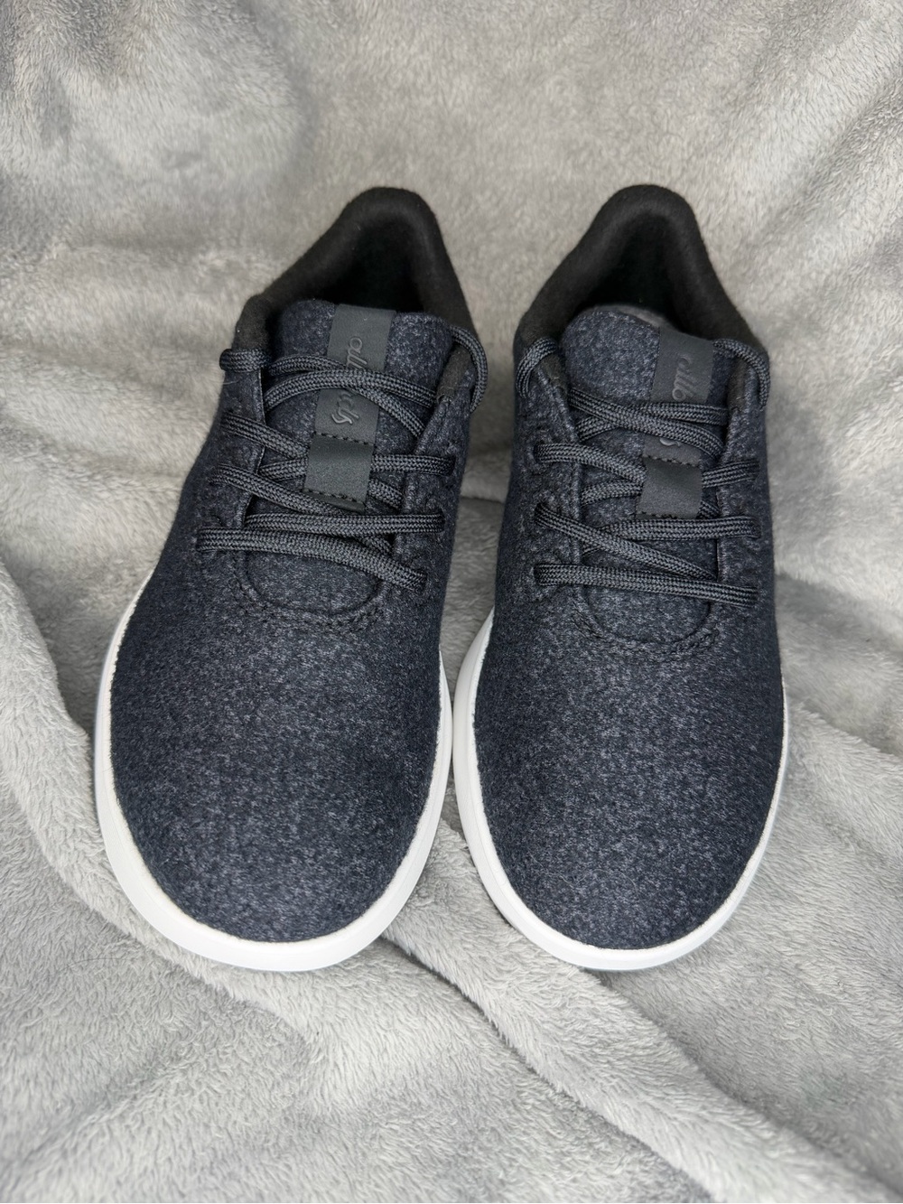 allbirds Men's Black Knit Sneakers with White Sole